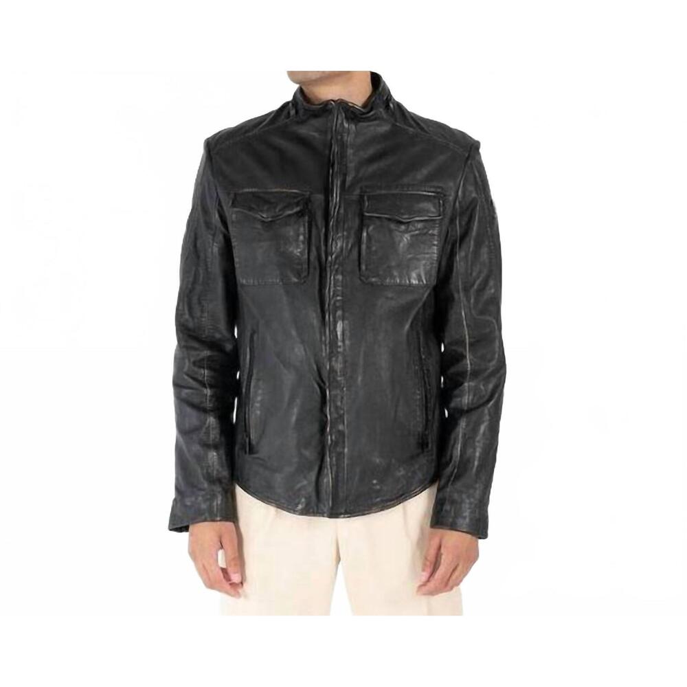 NEW MAURITIUS cove-3 rf leather jacket in vintage black